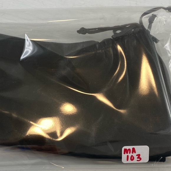 Nine West Women’s Black Leather Gloves Gathered‎ Draw Strings at Wrist Sz M - Picture 7 of 7